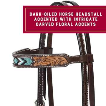 Weaver Leather Turquoise Diamond Beaded Horse Headstall