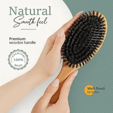 Belula Boar Bristle Hair Brush Set for Healthy Hair