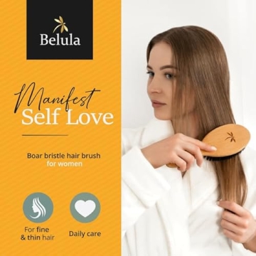 Belula Boar Bristle Hair Brush Set for Healthy Hair