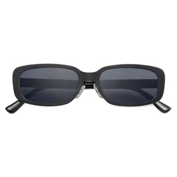 SOJOS Small Face Sunglasses Womens Men Trendy Y2K Designer Cute Shades Petite,Black