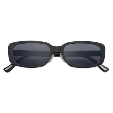 SOJOS Small Face Sunglasses Womens Men Trendy Y2K Designer Cute Shades Petite,Black