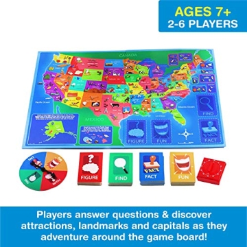 Game Zone Great States Board Game for Ages 7+