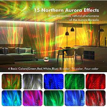 Star Projector, KIWIHOME Night Light Projector Upgrade Smart Aurora Projector with APP Control & Alexa, Galaxy Projector with White Noise Bluetooth Speaker Remote for Bedroom Ceiling