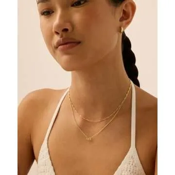 PAVOI 14K Yellow Gold Plated Angel Number Pendant Layering Necklace for Women | 444 Lucky Numerology Singapore Chain Necklace