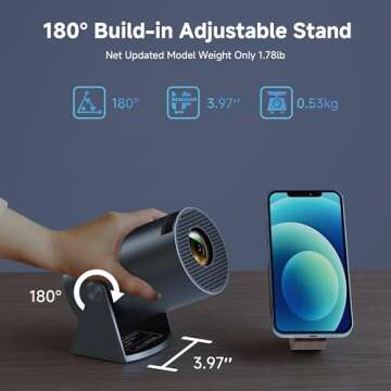 Aubor Mini Projector with Android TV and Bluetooth for Home