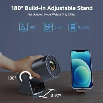 Aubor Mini Projector with Android TV and Bluetooth for Home