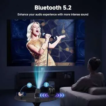 Aubor Mini Projector with Android TV and Bluetooth for Home