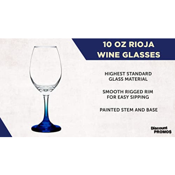 Personalized Rioja Wine Glasses - Set of 10 - Elegant Colors