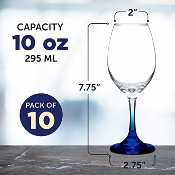 Personalized Rioja Wine Glasses - Set of 10 - Elegant Colors