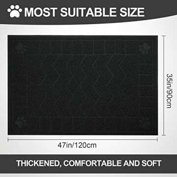 Motsamla Cat Litter Mat, Litter Trapping Mat Soft on Kitty Paws, 47" x 35" Kitten Litter Box Mat for...