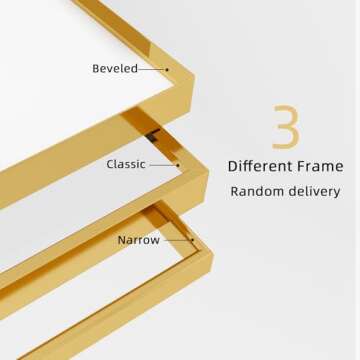 Beauty4U 65" x 24" Full Length Mirror with Stand, Gold Wall Mounting Full Body Mirror, Metal Frame Full-Length Tempered Mirror for Living Room, Bedroom