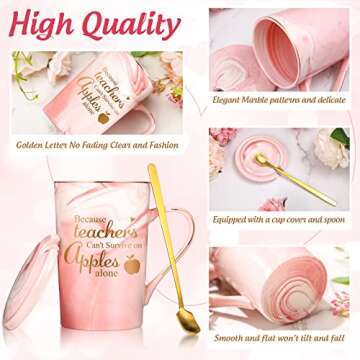 Geiserailie Teacher Appreciation Marble Coffee Mugs Set