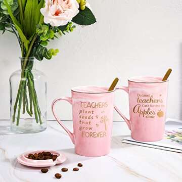 Geiserailie Teacher Appreciation Marble Coffee Mugs Set