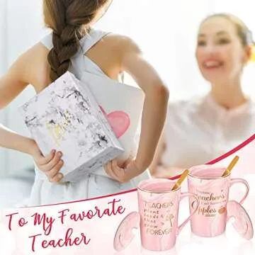 Geiserailie Teacher Appreciation Marble Coffee Mugs Set