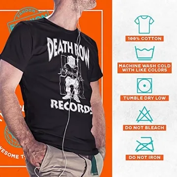 Death Row Records Unisex Cotton Crew T-Shirt - Black