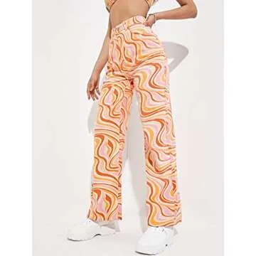 WDIRARA Women's High Waisted Colorful Wide Leg Jeans