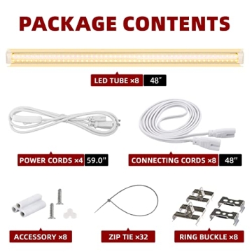 Kihung 4FT LED Grow Lights, Full Spectrum Plant Growth