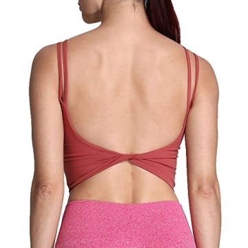 Aoxjox Women's Padded Backless Yoga Crop Tank Top