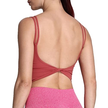 Aoxjox Women's Padded Backless Yoga Crop Tank Top