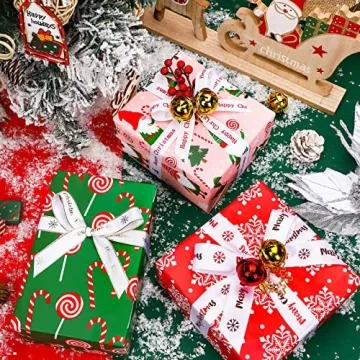 WRAPAHOLIC Christmas Wrapping Paper - 4 Rolls of Gnome Designs