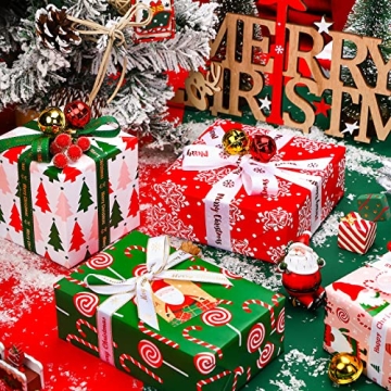 WRAPAHOLIC Christmas Wrapping Paper - 4 Rolls of Gnome Designs