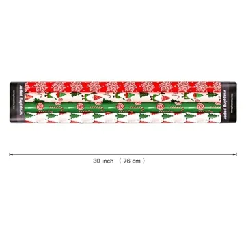 WRAPAHOLIC Christmas Wrapping Paper - 4 Rolls of Gnome Designs