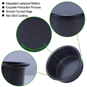4 Inch Cake Pan Set of 5, Nonstick Cheesecake Round Cake Pans with 100 Pieces Parchment Paper, Mini Cake Tins for Baking, Non-Toxic & Leakproof Circle Cake Pan, Aluminum Material Food Grade Coating