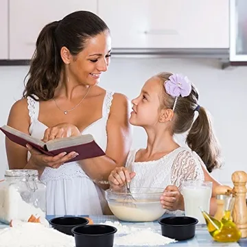 4 Inch Cake Pan Set of 5, Nonstick Cheesecake Round Cake Pans with 100 Pieces Parchment Paper, Mini Cake Tins for Baking, Non-Toxic & Leakproof Circle Cake Pan, Aluminum Material Food Grade Coating