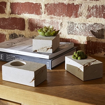 Stylish Rivet Mid Century Modern Concrete Planters