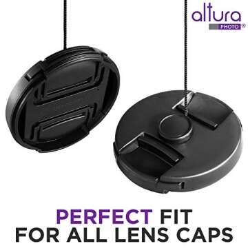 Altura Photo 5 Pcs Lens Cap Leash - Keeper Tether Holder for Canon Sony Nikon Sigma Tamron DSLR & Mirrorless Camera Lenses