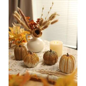 Thanksgiving Resin Pumpkin Figurines for Fall Decor