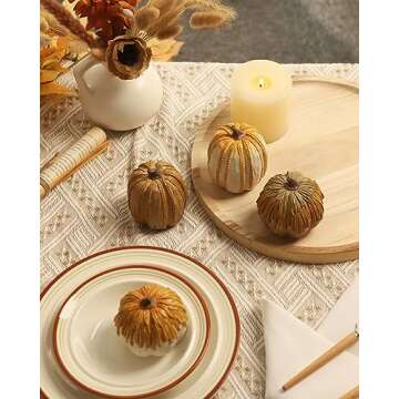 Thanksgiving Resin Pumpkin Figurines for Fall Decor