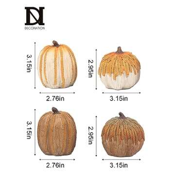 Thanksgiving Resin Pumpkin Figurines for Fall Decor