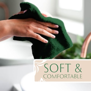 MAURA Luxury Turkish Cotton Hunter Green Hand Towels Set