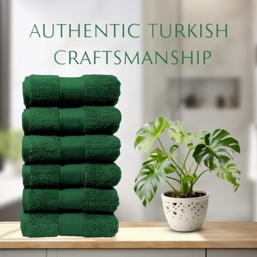 MAURA Luxury Turkish Cotton Hunter Green Hand Towels Set