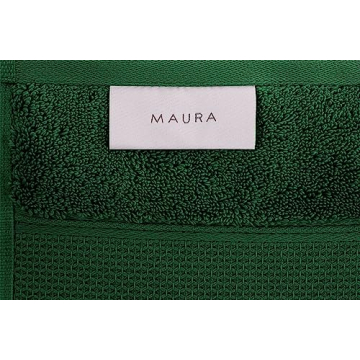 MAURA Luxury Turkish Cotton Hunter Green Hand Towels Set