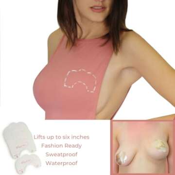 Bring It Up Instant Breast Lift Tape/Boob Tape/Sticky Bra -Works Great with Backless Bra or Straples...