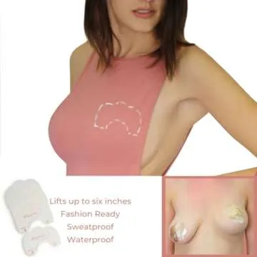 Bring It Up Instant Breast Lift Tape/Boob Tape/Sticky Bra -Works Great with Backless Bra or Straples...