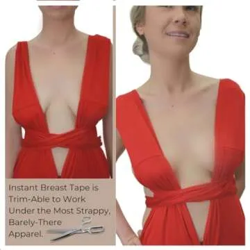 Bring It Up Instant Breast Lift Tape/Boob Tape/Sticky Bra -Works Great with Backless Bra or Strapless Bra/Waterproof BoobTape (Cup Size A-D) Nude