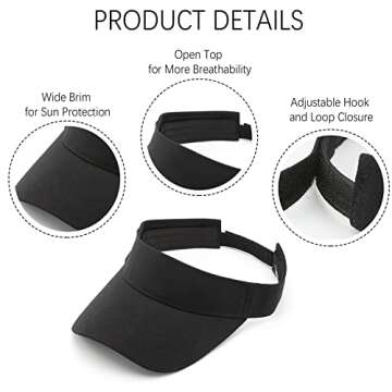 10 Pack Adjustable UV Protection Sun Visors for All Ages