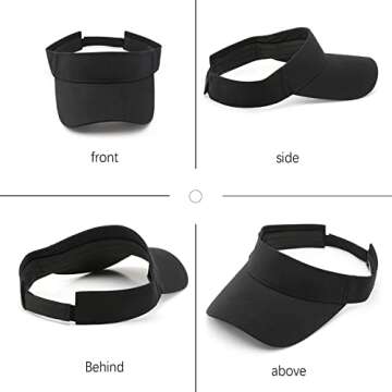 10 Pack Adjustable UV Protection Sun Visors for All Ages