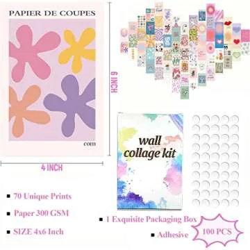 TRAMIN Danish Pastel Wall Art, 70pcs Aesthetic Pictures for Bedroom Decor, Cute Room Decor for Teen ...