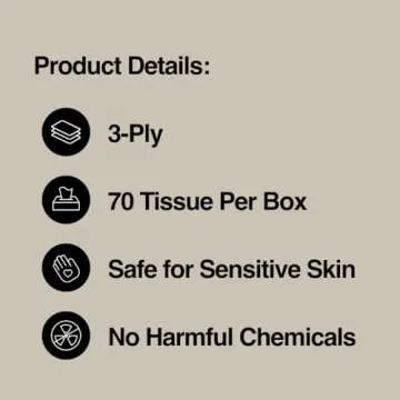 Green Generation Bamboo Facial Tissues - 3-Ply, 70 Sheets per Tissue Box, 12 Multicolor Boxes of Tissues, 840 Face Tissues - Hypoallergenic, Soft, Organic, FSC Certified, Tree Free