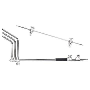 Interfit LS306 Studio Essentials Professional - 10' C-Stand with 4' Boom Arm and Grip Head, Silver