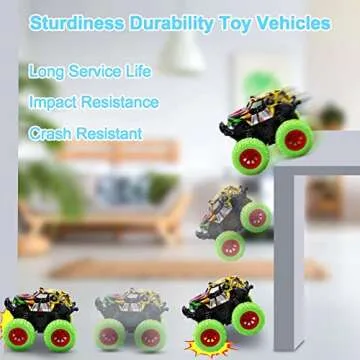 M SANMERSEN 2 Pack 360° Rotating Monster Truck Toys for 3-5 Year Old Boys and Girls - Toddler Car Toys Gifts