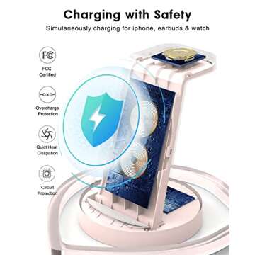 3 in 1 Wireless Charging Station for Apple Devices, Fast & Efficient