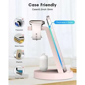 3 in 1 Wireless Charging Station for Apple Devices, Fast & Efficient