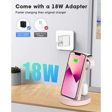 3 in 1 Wireless Charging Station for Apple Devices, Fast & Efficient
