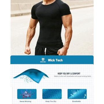 Hoplynn 5 Pack Compression Shirts for Active Men