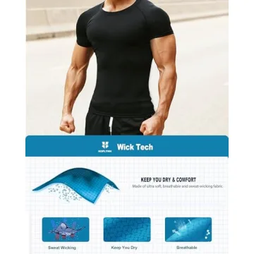 Hoplynn 5 Pack Compression Shirts for Active Men